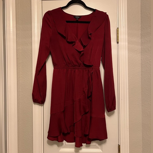 Express Red Satin Dress - Picture 1 of 4